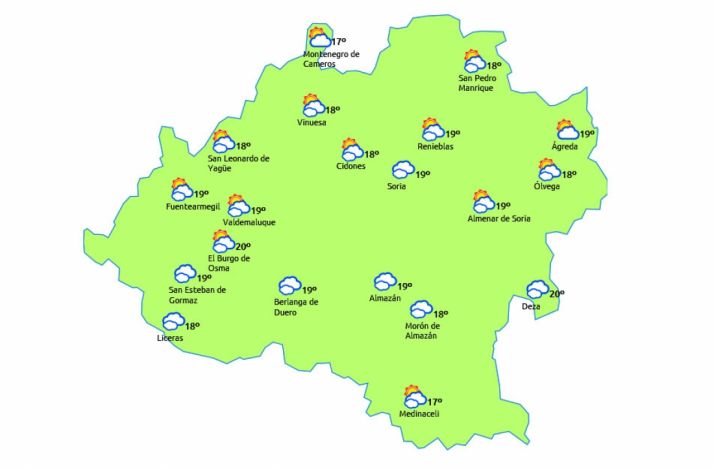 La previsión para este jueves./eltiempo.es