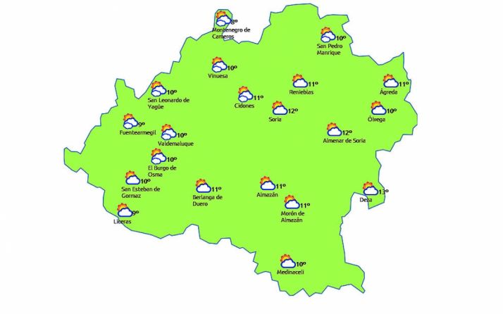 Previsión para este viernes./eltiempo.es