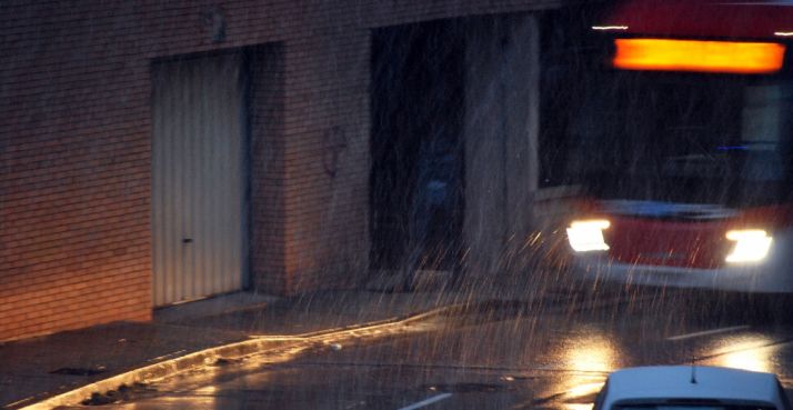 Imagen de las precipitaciones esta mañana en El Calaverón./SN