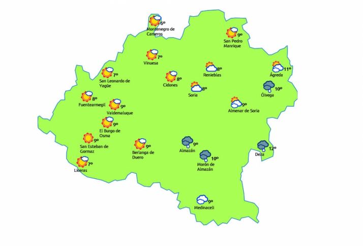 La previsión para este lunes./eltiempo.es