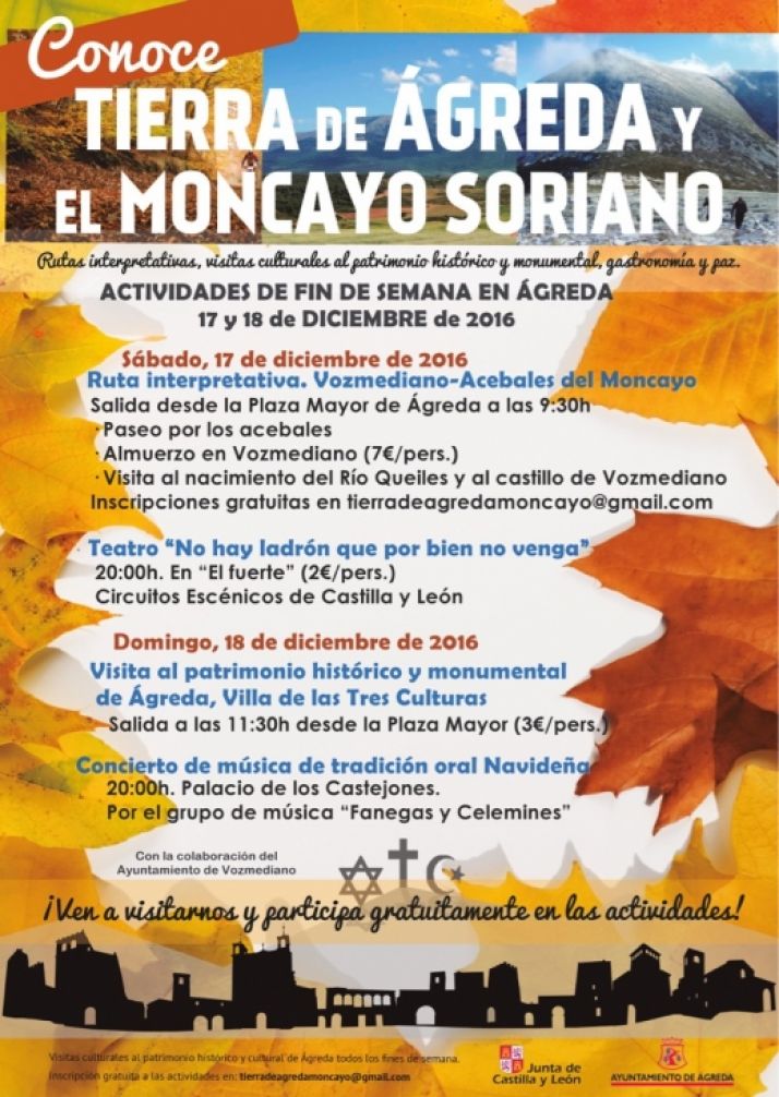 El cartel con las actividades.