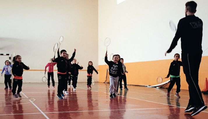 Los pequeños, en un entrenamiento./CVB
