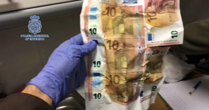 Algunos de los billetes falsos incautados./CNP