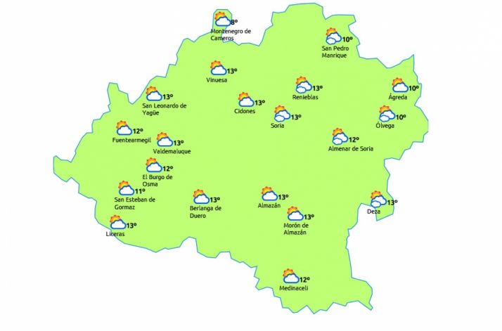 Mapa para este lunes./eltiempo.es