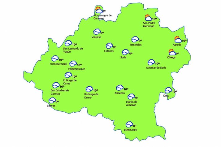 La previsión para este lunes./eltiempo.es