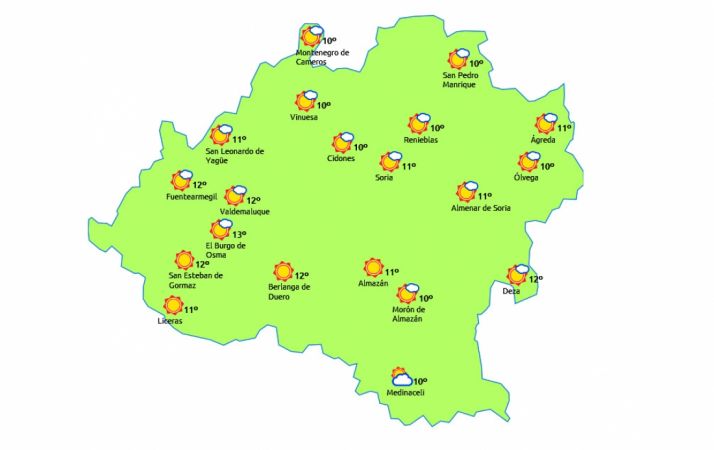 Previsión para este viernes 9./eltiempo.es