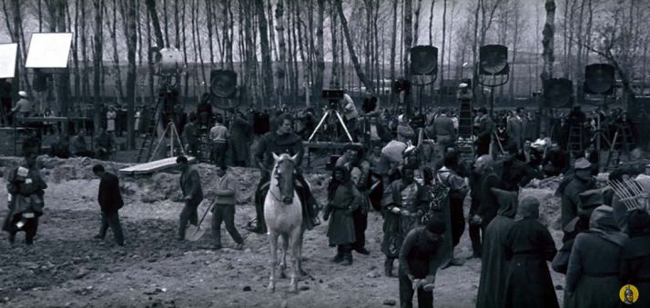 Imagen del rodaje de El Cid. 