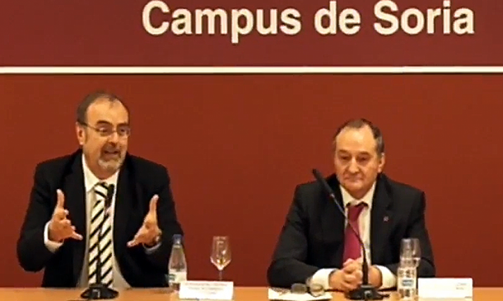 Fernando Rey y Daniel Miguel San José, este lunes en el Campus.