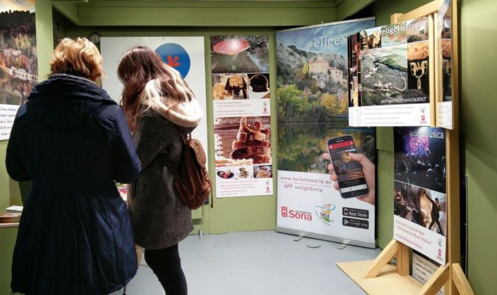 El stand soriano en el mercado de Zaragoza.