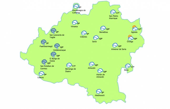 Cielos nublados este lunes./eltiempo.es