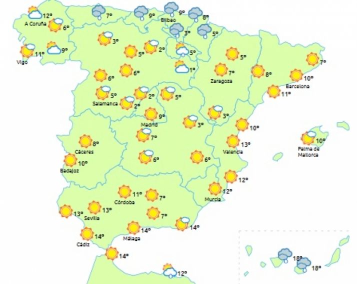 Precipitaciones débiles en el norte de la provincia para este sábado
