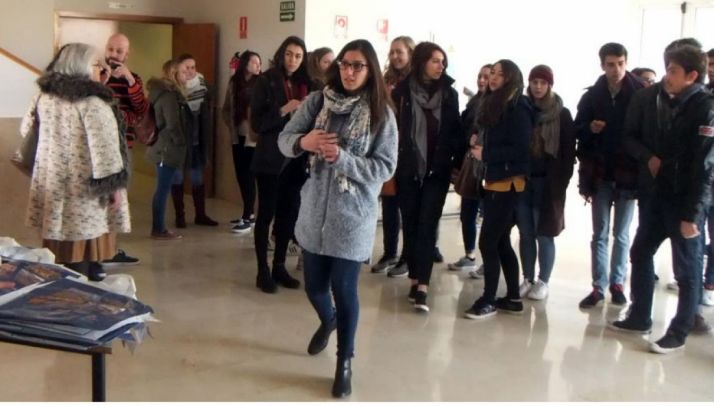 Los estudiantes este viernes.