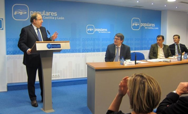 Herrera, en la sede regional del PP este viernes.