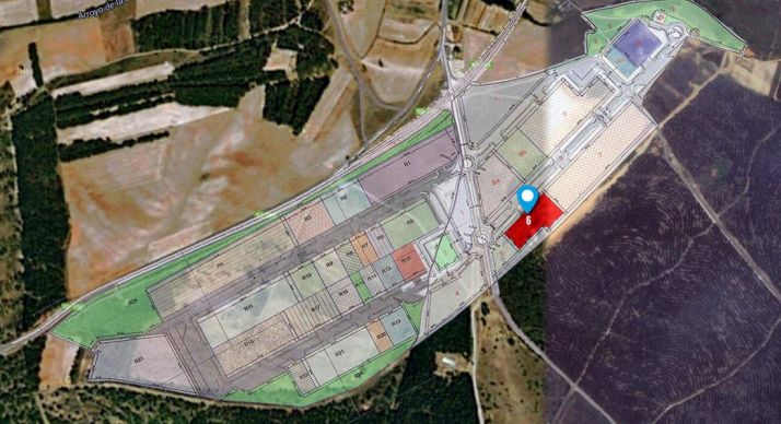 En color rojo, la ubicación de los terrenos.