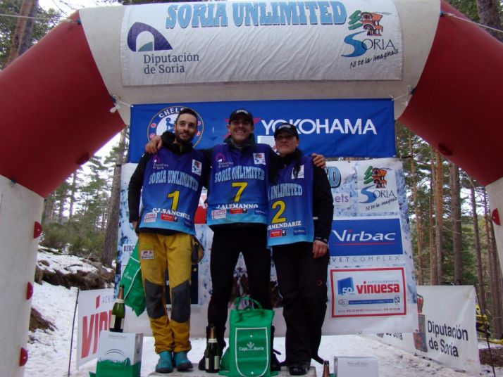 Podio de la cuarta etapa de la Soria Unlimited 2017. /SU