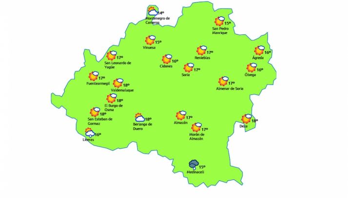 Mapa para este Jueves Lardero./eltiempo.es