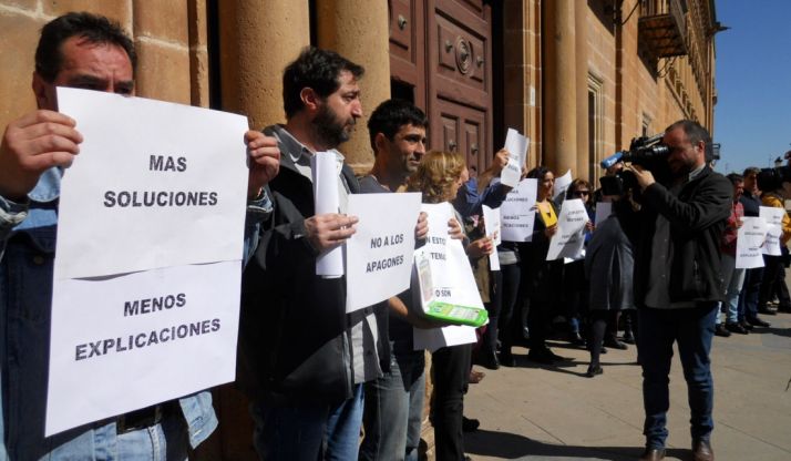 Funcionarios de Justicia, este miércoles en la concentración de este miércoles. /SN