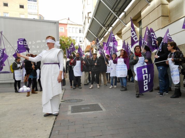 CC OO conmemorando el 8 de marzo este miércoles./SN