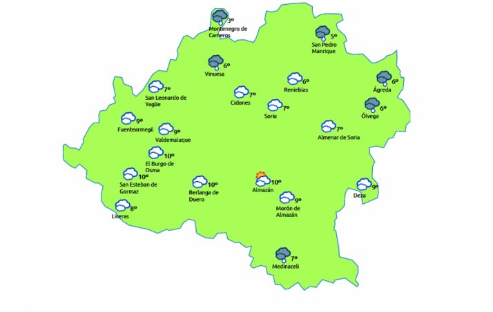 Previsión para este lunes./eltiempo.es