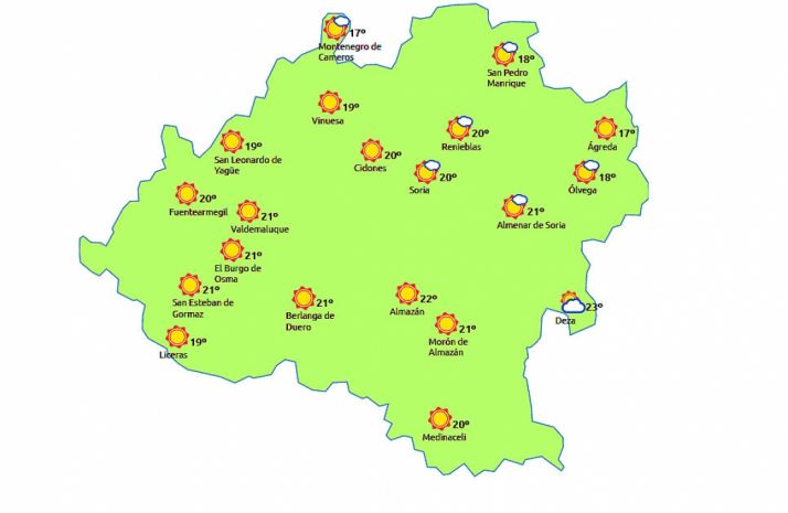 Previsión para este lunes. /eltiempo.es