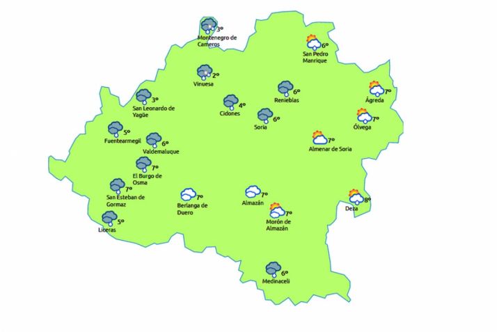 El mapa para este jueves./eltiempo.es