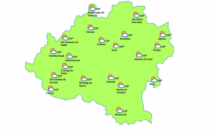 La previsión para este martes./eltiempo.es