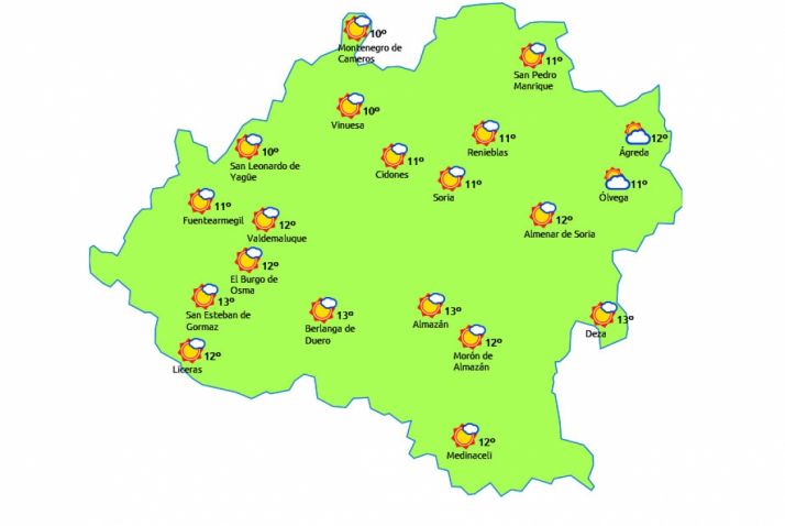 El mapa para este jueves./eltiempo.es