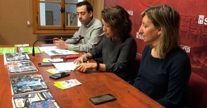 Santos, (dcha.), Andrés y Baena este miércoles. /Ayto.