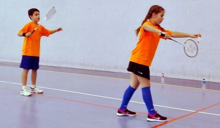 Jugadores sub-11 del Bádminton Soria.
