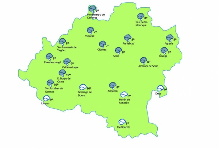 Previsión para este domingo./eltiempo.es