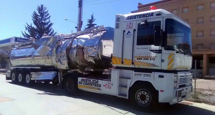 La cisterna en un vehículo de asistencia./SN