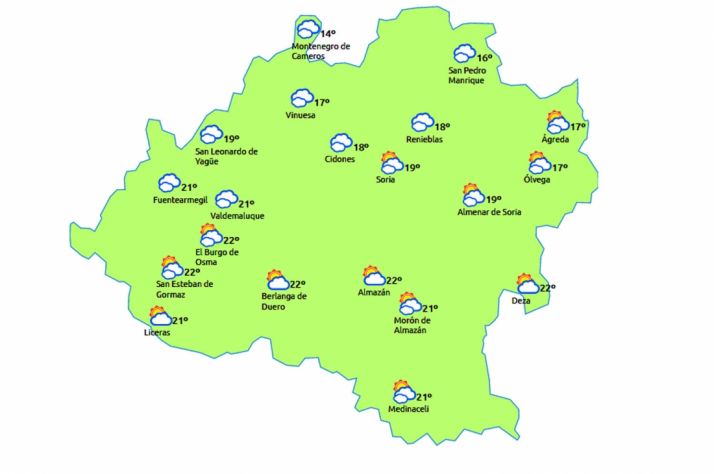 Previsión para este martes./eltiempo.es