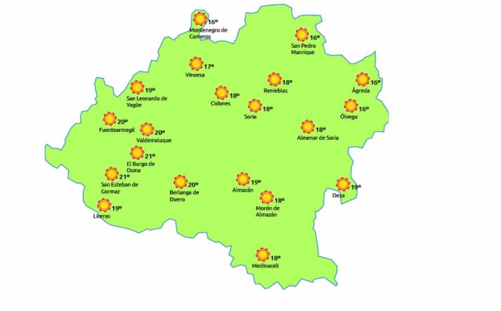 Previsión para este viernes 7./eltiempo.es