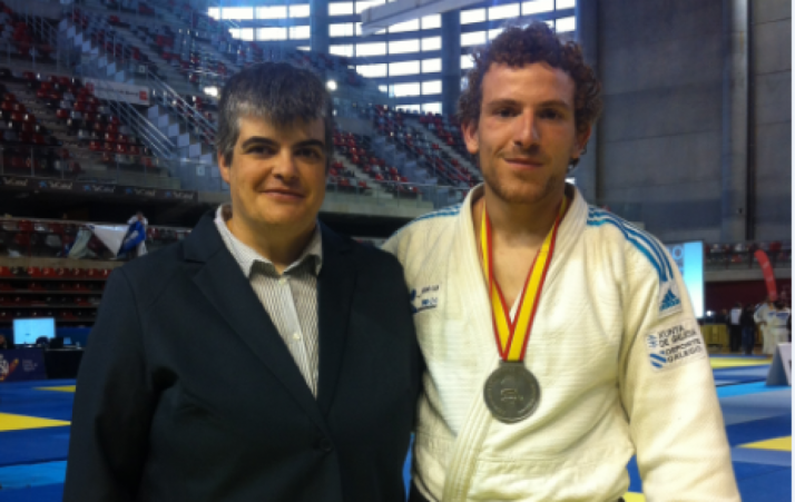 Alexis Rosa con su entrenadora/ A.R.