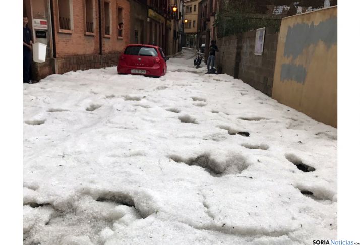 Desagüe de la riada en la avenida de Madrid./SN