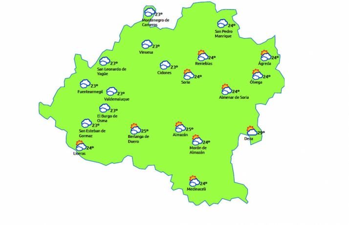 La previsión para este martes./eltiempo.es