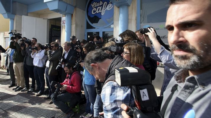 Profesionales gráficos en un acto en Soria. /SN