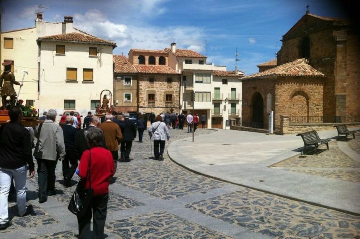 La procesión este lunes en Ágreda.