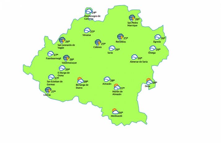 Previsión para este martes./eltiempo.es