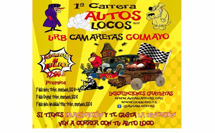 El 8 de julio, carrera de Autos Locos en Camaretas