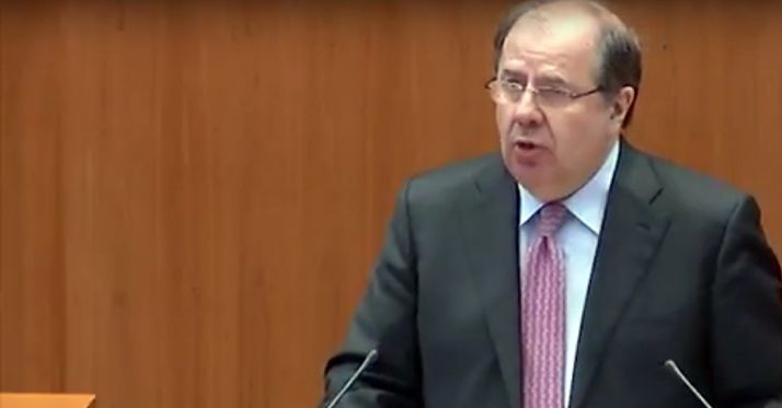 Juan Vicente Herrera este miércoles en el Pleno./Jta.