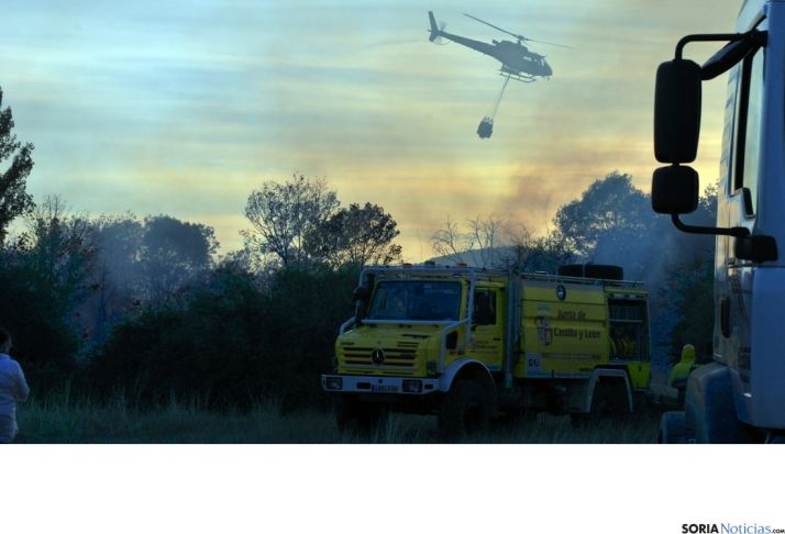 Operativo en un incendio en Soria./SN