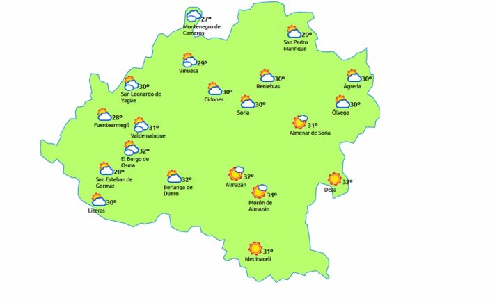 Altas temperaturas para este martes./eltiempo.es