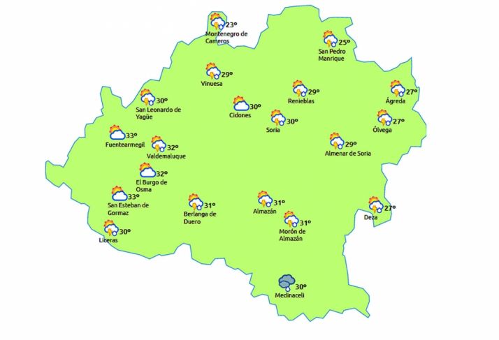 Previsión para esta tarde./eltiempo.es