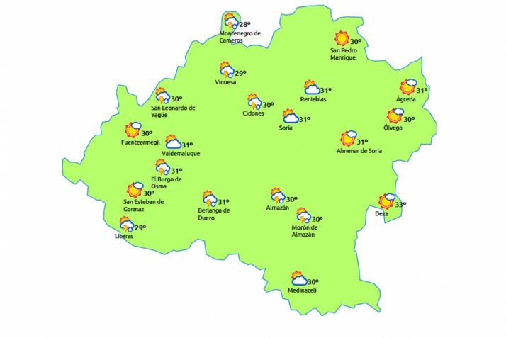 Previsión para este lunes./eltiempo.es