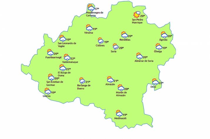Previsión a las 17:00./eltiempo.es