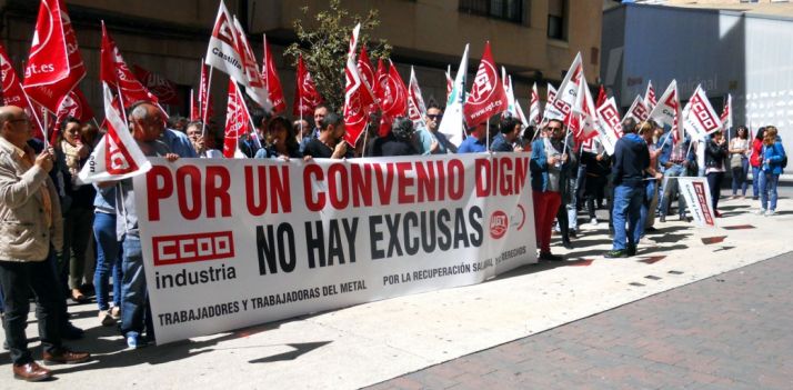 Imagen de la concentración este lunes. /SN