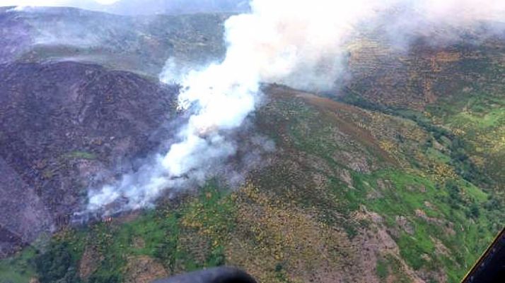 Imagen aérea del incendio.