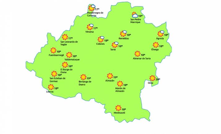 La previsión para este lunes./eltiempo.es