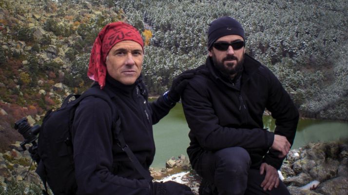 Los dos fotógrafos en la Laguna.
